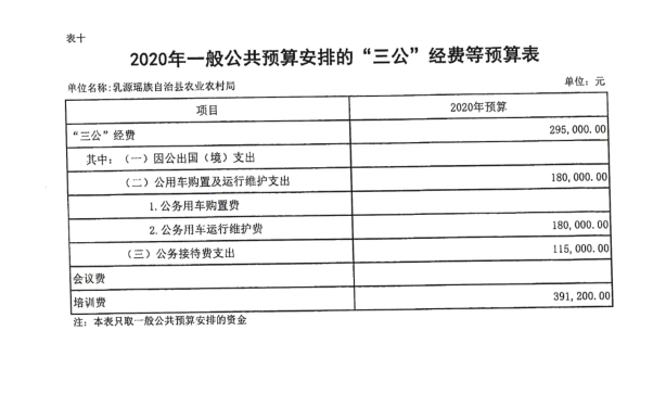 乳源瑶族自治县农业农村局2020年一般公共预算安排的“三公”经费等预算表.png