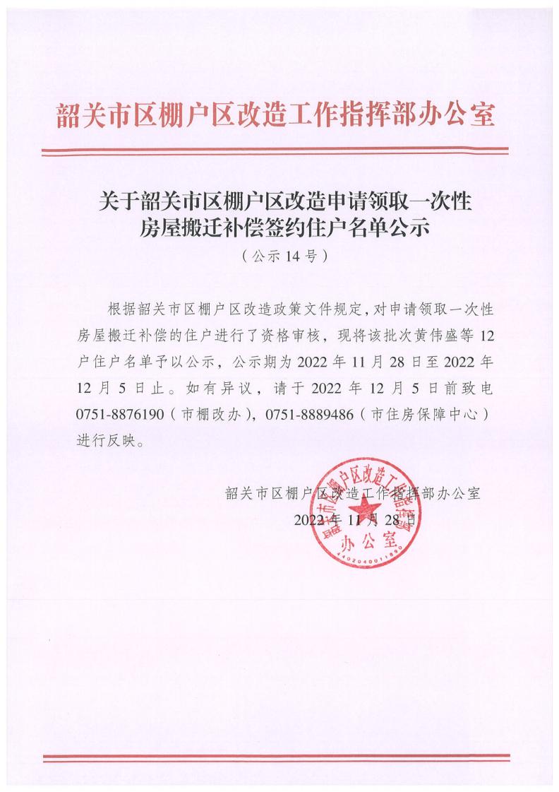 关于韶关市区棚户区改造申请领取一次性房屋搬迁补偿签约住户名单公示（公示14号）.jpg