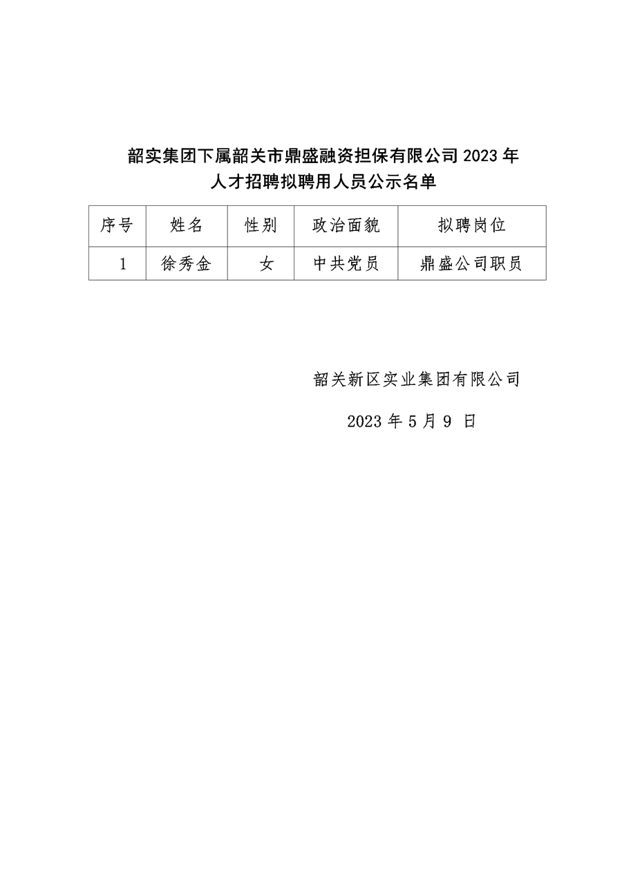 韶实集团下属韶关市鼎盛融资担保有限公司2023年人才招聘拟聘用人员公示_02.png