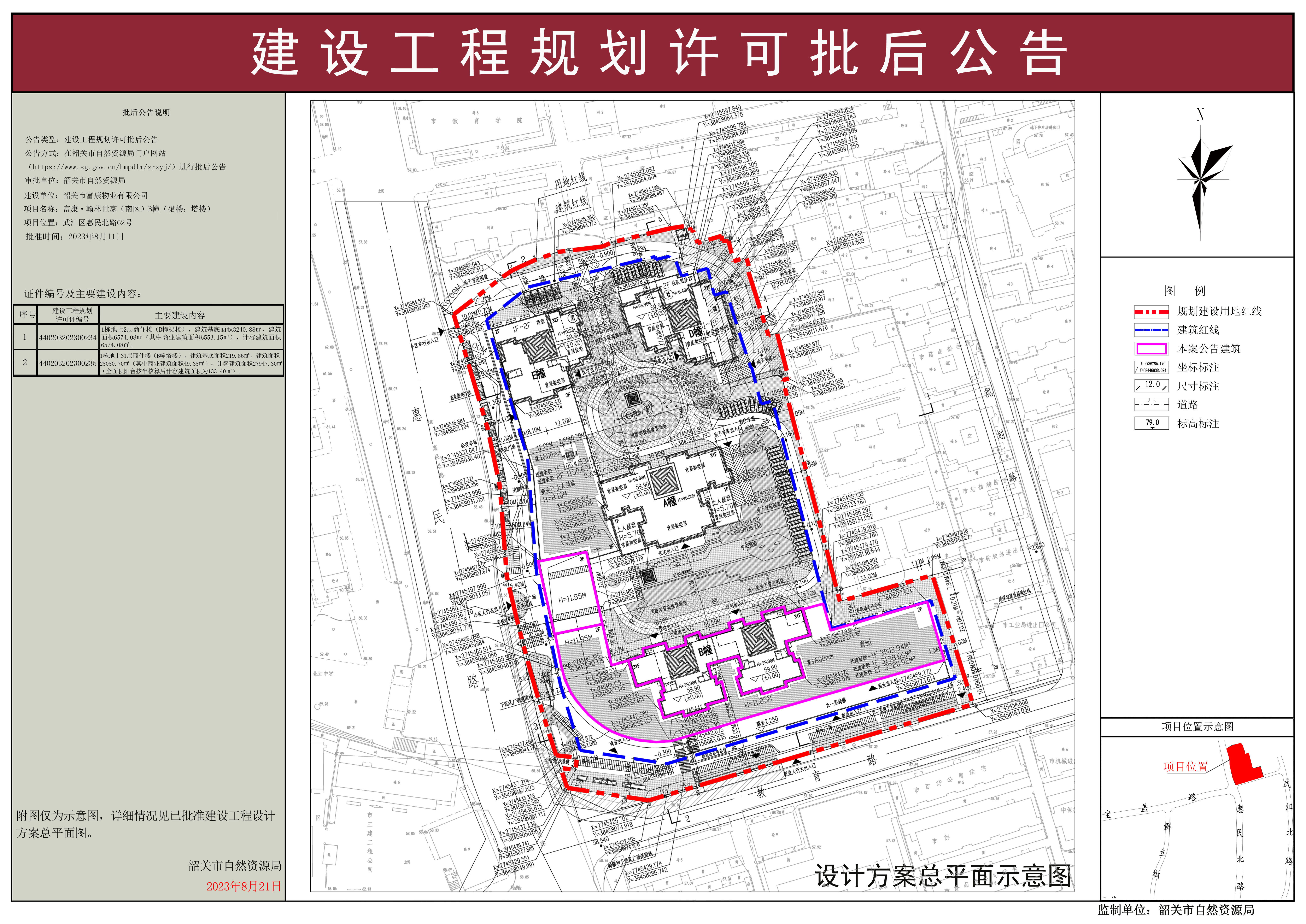 富康&middot;翰林世家（南区）B幢（裙楼；塔楼）建设工程规划许可证批后公告.jpg