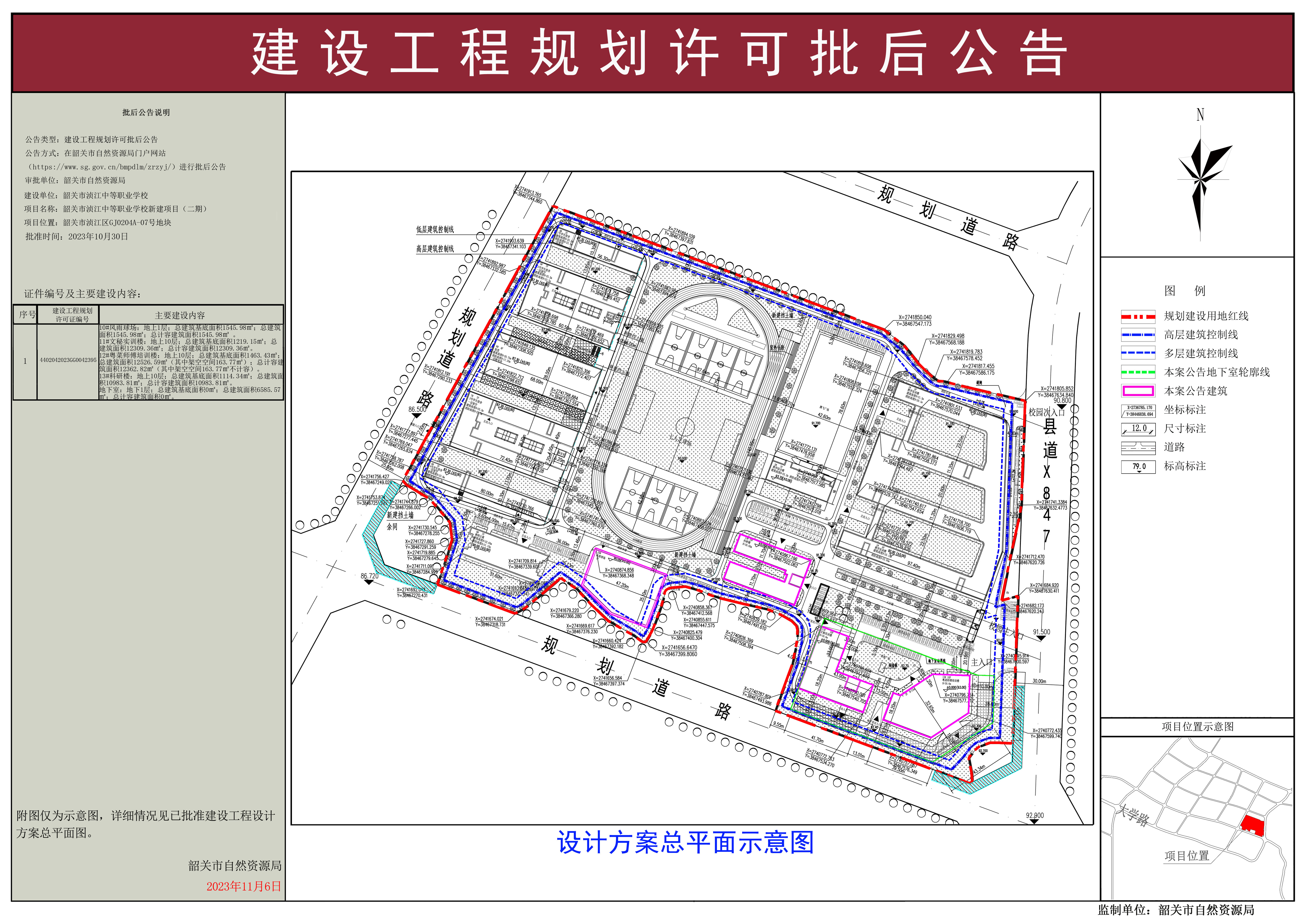 韶关市浈江中等职业学校新建项目（二期）建设工程规划许可证批后公告.jpg