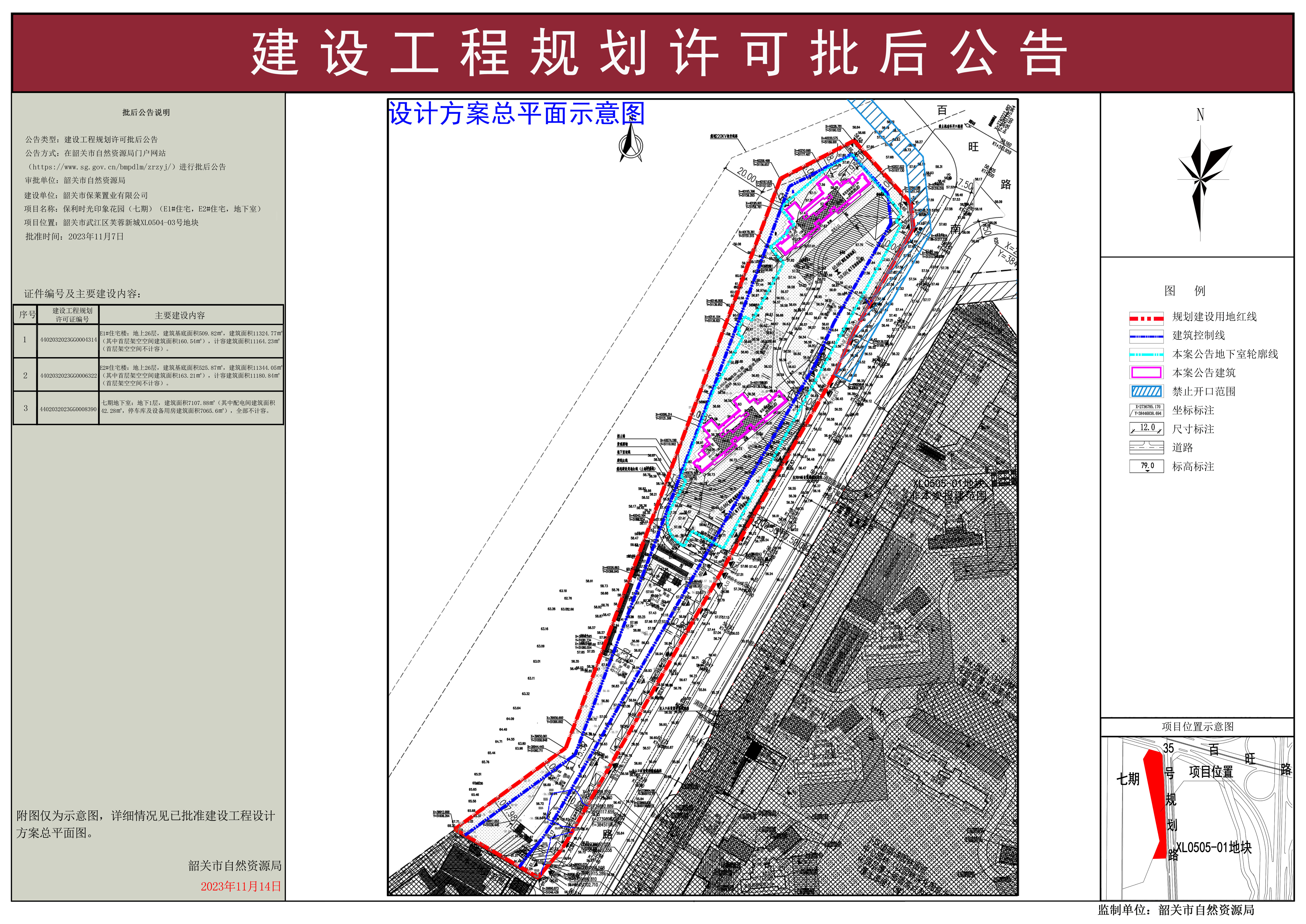 保利时光印象花园（七期）（E1#住宅，E2#住宅，地下室）建设工程规划许可证批后公告.jpg
