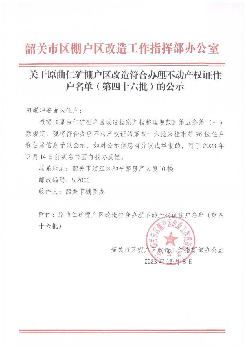 关于原曲仁矿棚户区改造符合办理不动产权证住户名单（第四十六批）的公示.jpg