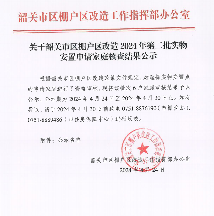关于韶关市区棚户区改造2024年第二批实物安置申请家庭核查结果公示.png