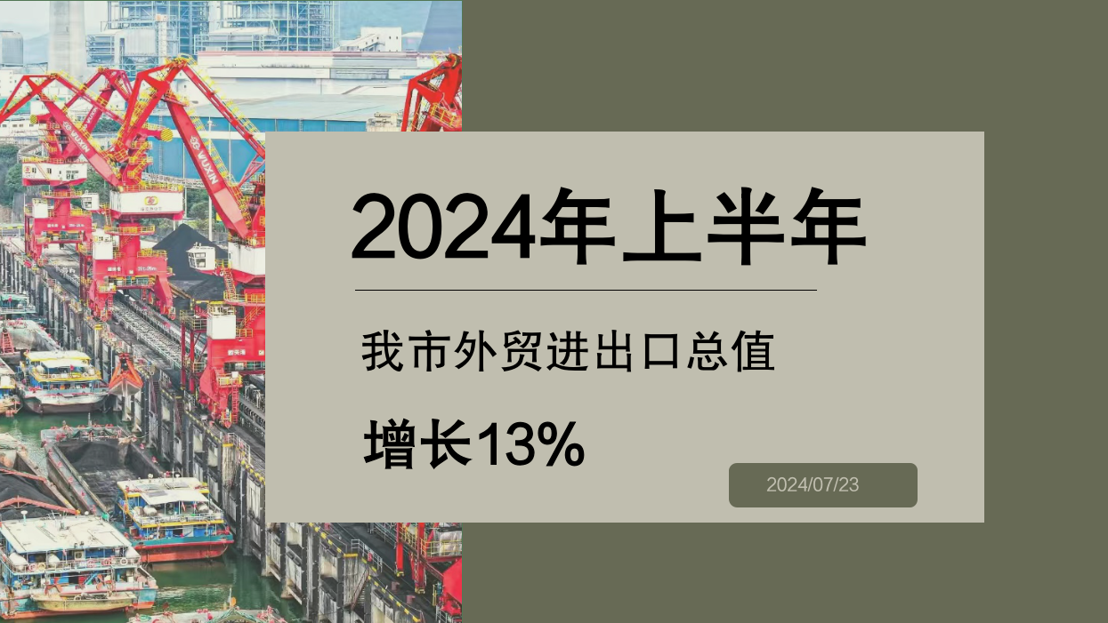 2024年上半年我市外贸进出口总值增长13%