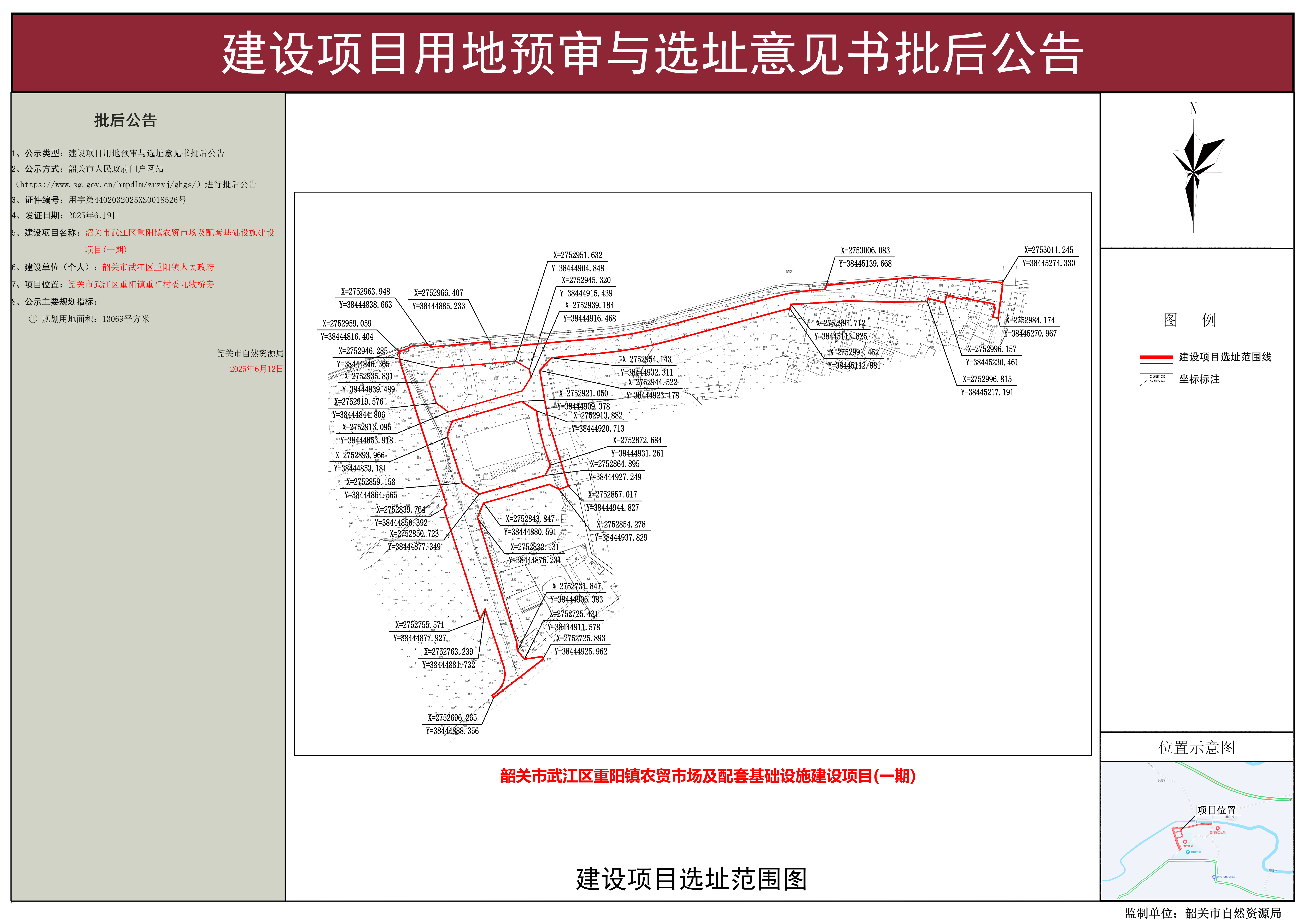 韶关市武江区重阳镇农贸市场及配套基础设施建设项目（一期）建设项目用地预审与选址意见书批后公告.jpg