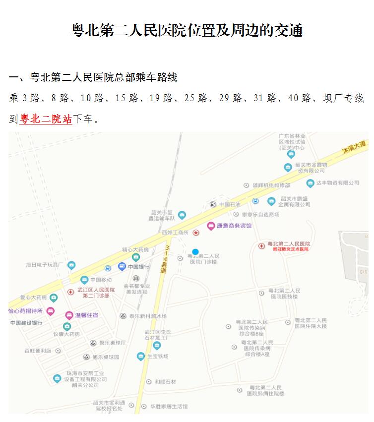 定1粤北第二人民医院位置及周边的交通.jpg