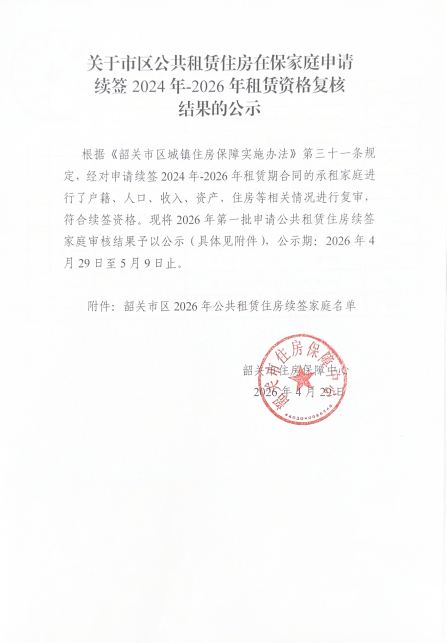关于市区公共租赁住房在保家庭申请续签2024年-2026年租赁资格复核结果的公示.png