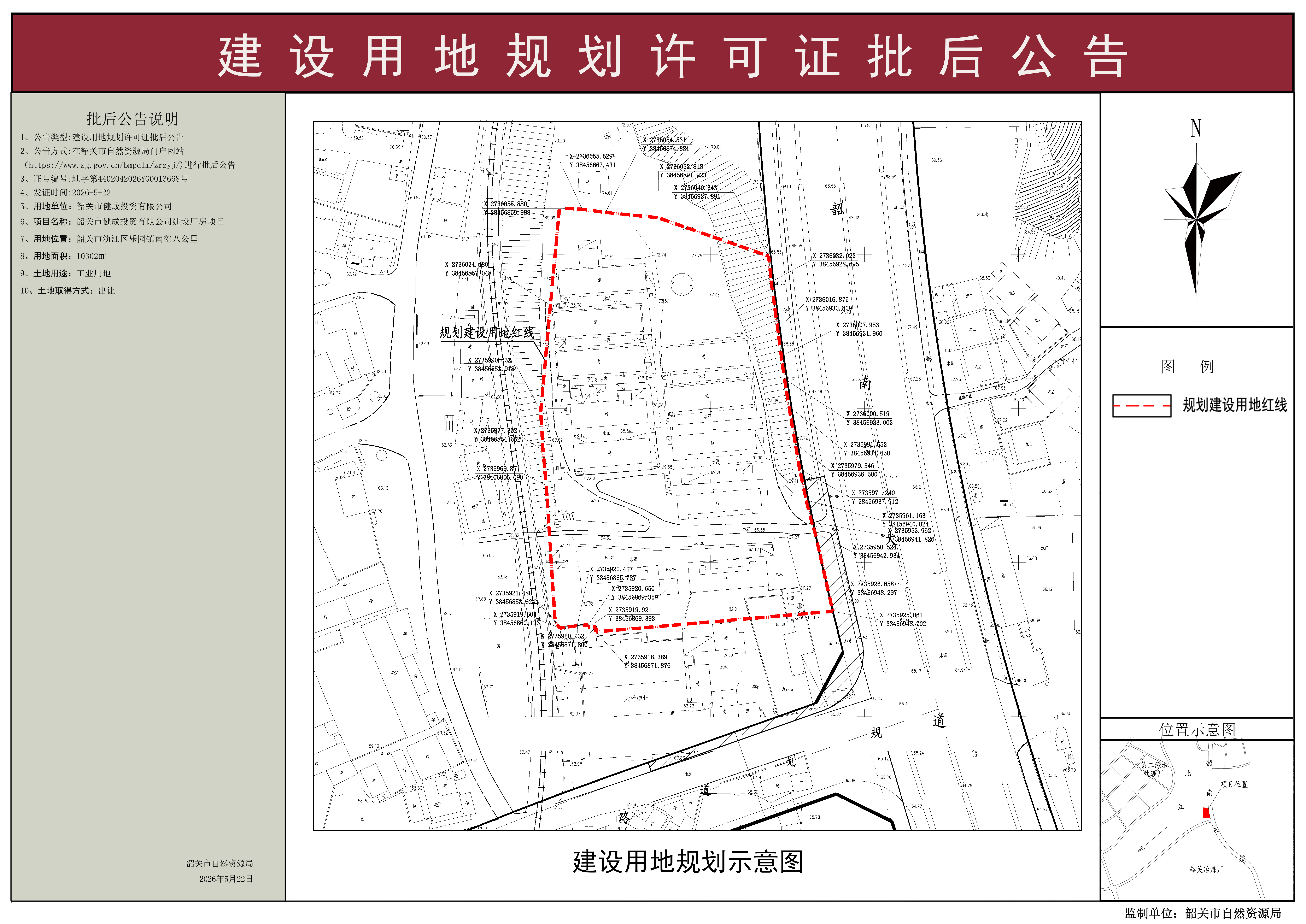 韶关市健成投资有限公司建设厂房项目建设用地规划许可证批后公告(1).jpg
