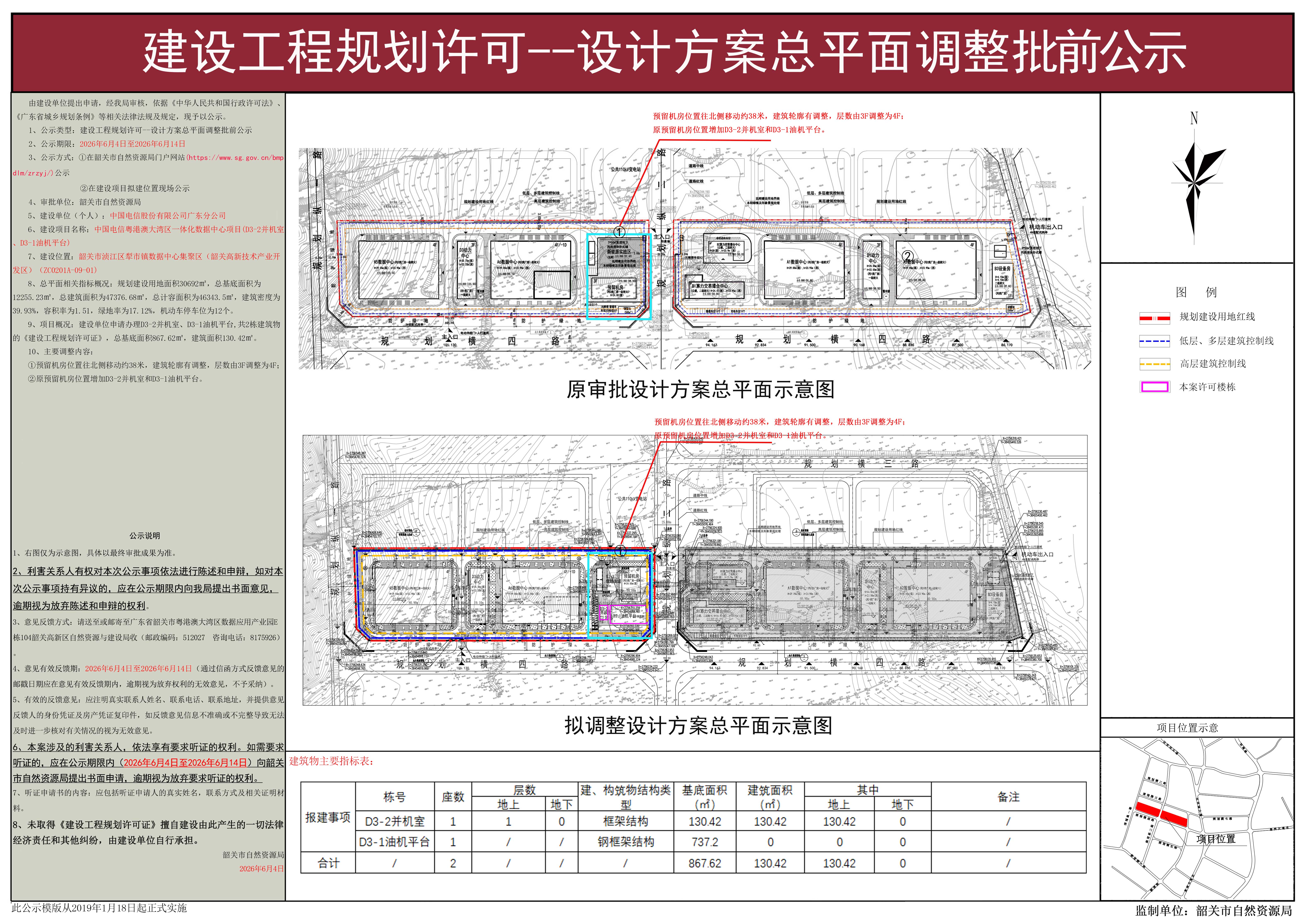 中国电信粤港澳大湾区一体化数据中心项目(D3-2并机室、D3-1油机平台)--建设工程规划许可--设计方案总平面调整批前公示.jpg